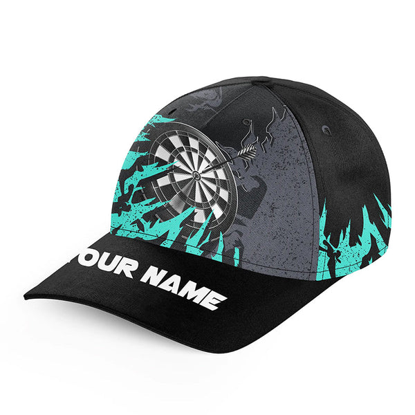 Darts Board Turquoise Grunge Style 3D Printed Baseball Darts Cap Custom Top Hats Darts For Men Women TDM1629