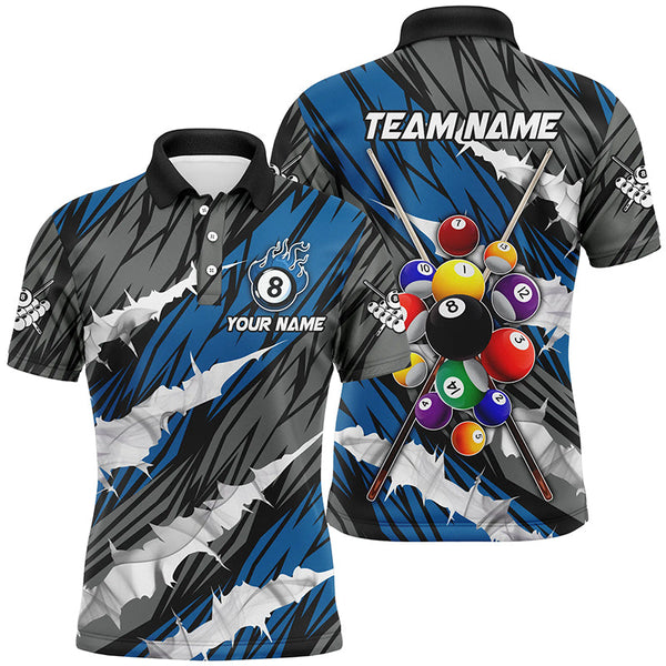 Personalized Multicolor Billiard Balls 3D Billiard Polo Shirts Custom Unique Billiard Uniform TDM1632