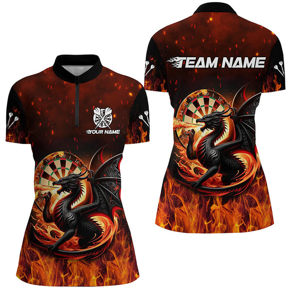 Dartboard Fire Flame Custom 3D Printed Dragon Darts Shirts For Women, Uniform For Dart Team Player TDM1840