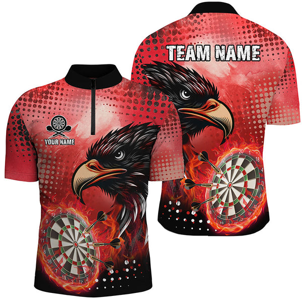 Personalized Red Dartboard Fire Custom Eagle Darts Shirts For Men, Cool Darts Team Jerseys TDM1863