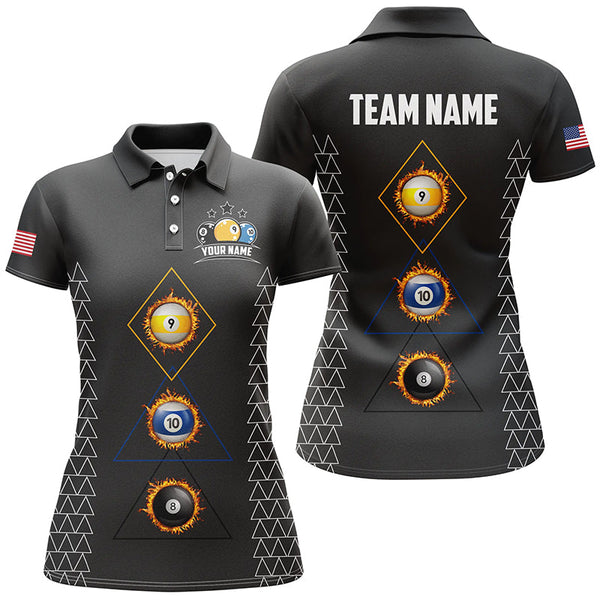 Personalized Billiard 8 Ball 9 Ball & 10 Ball Shirts For Women, Unique Team Jerseys Billiard Shirts TDM1711