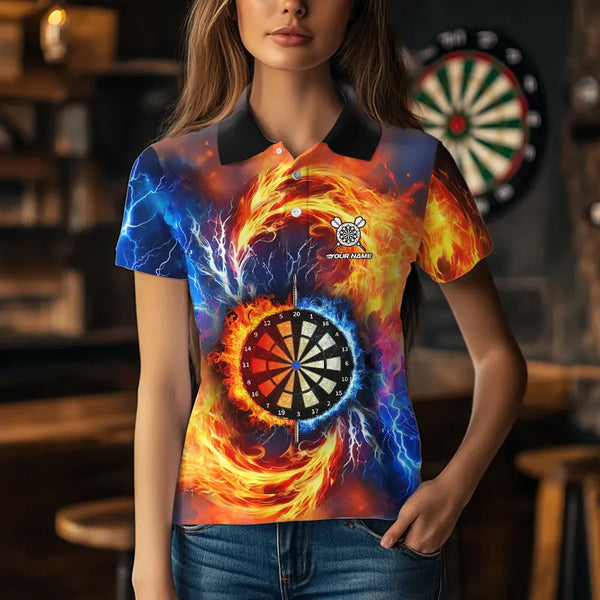 Personalized Water Fire Dart Shirt With Pocket Option For Women, Darts Jersey TDM3510