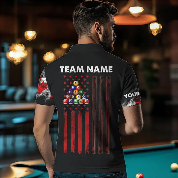 Personalized Canada Flag Smoke 8 Ball Pool Billiard Shirt For Men, Patriotic Billiard Team Jersey TDM3660