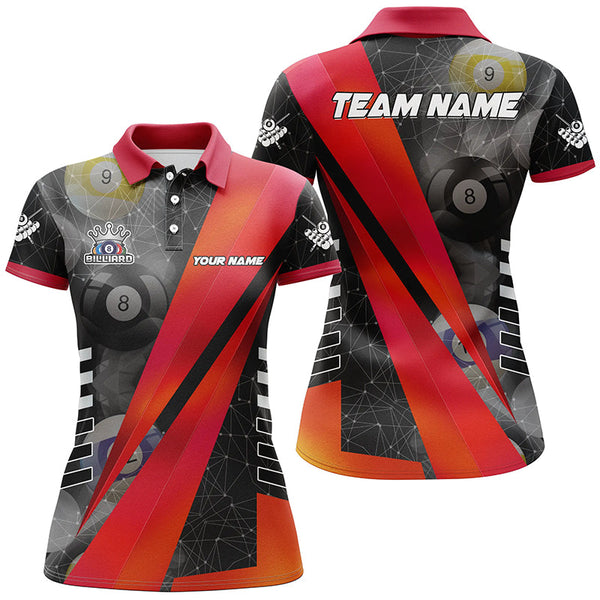 Best Custom Billiard Jerseys Uniform For Women, Personalized Tournament Billiard Shirts |Red TDM2141