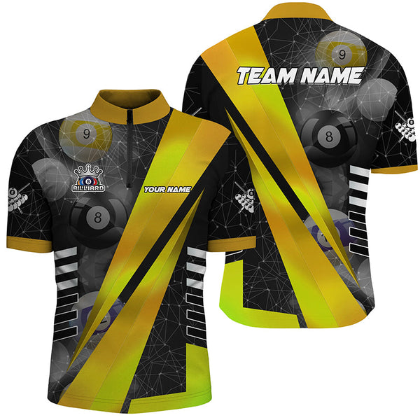 Best Custom Billiard Jerseys Uniform For Men, Personalized Tournament Billiard Shirts |Yellow TDM2144