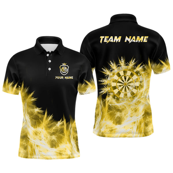 Icy Yellow Light Mens Darts Polo & Quarter Zip Shirts Custom Dart Shirts For Team Darts Jerseys TDM3181
