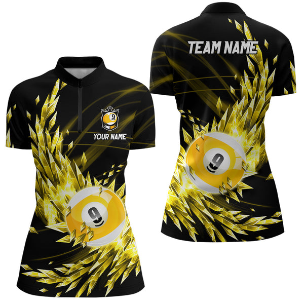 3D Yellow Frozen Ice Women Billiard Shirts Personalized 9 Ball Pool Billiard Attire Jerseys TDM1774