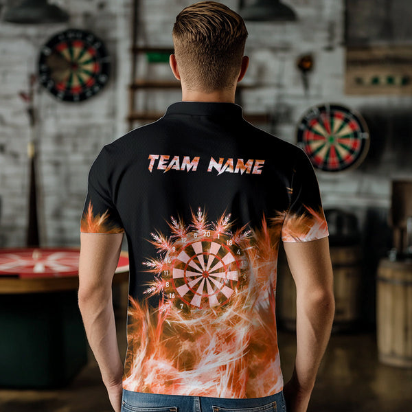 Icy Orange Light Mens Darts Polo & Quarter Zip Shirts Custom Dart Shirts For Team Darts Jerseys TDM2978