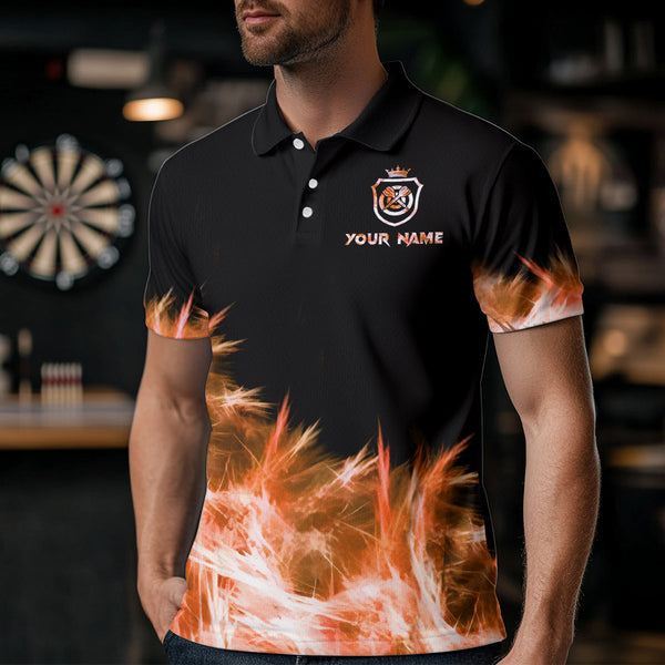 Icy Orange Light Mens Darts Polo & Quarter Zip Shirts Custom Dart Shirts For Team Darts Jerseys TDM2978