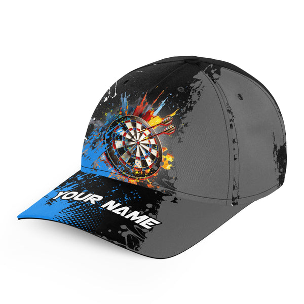 Personalized Paint Blue Dartboard 3D Printed Darts Hats Custom Adjustable Baseball Darts Caps TDM1625