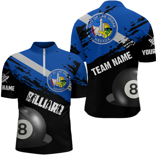 Personalized Grunge Las Vegas Flag 8 Ball Billiard Shirts For Men Custom Patriotic Billiard Jerseys TDM2047