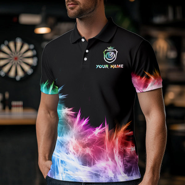 Icy Colorful Light Mens Darts Polo & Quarter Zip Shirts Custom Dart Shirts For Team Darts Jerseys TDM3283