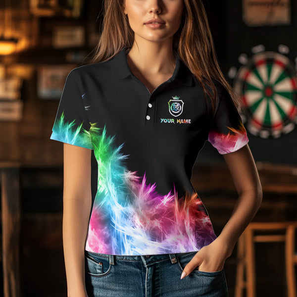 Icy Colorful Light Womens Darts Polo & Quarter Zip Shirts Custom Dart Shirts For Team Darts Jerseys TDM3283