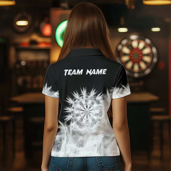 Icy Black White Light Women Darts Polo & Quarter Zip Shirts Custom Dart Shirts For Team Dart Jerseys TDM2832