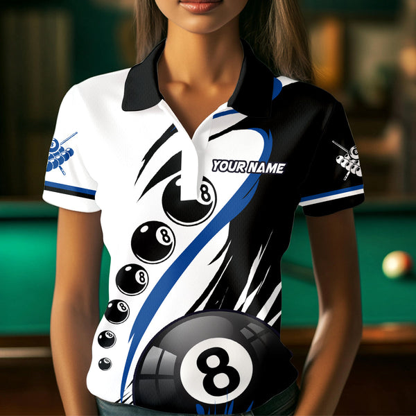 Personalized Billiard 8 Ball & 10 Ball Pool Billiard Shirts For Women Custom Billiard Team Jerseys TDM3650