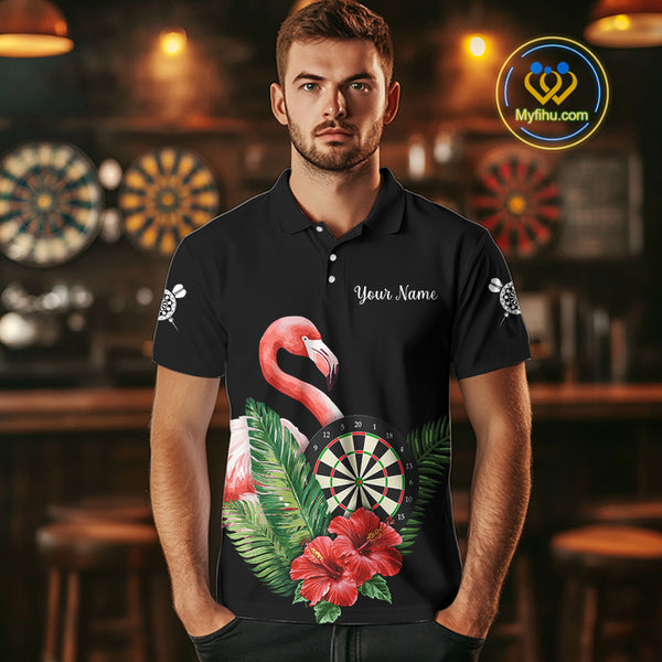 Personalized Tropical Flamingo Darts Shirt For Men, Funny Darts Jerseys Custom Darts Gifts TDM4327