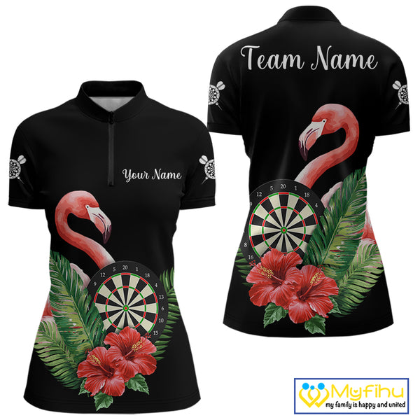 Personalized Tropical Flamingo Darts Shirt For Women, Funny Darts Jerseys Custom Darts Gifts TDM4327