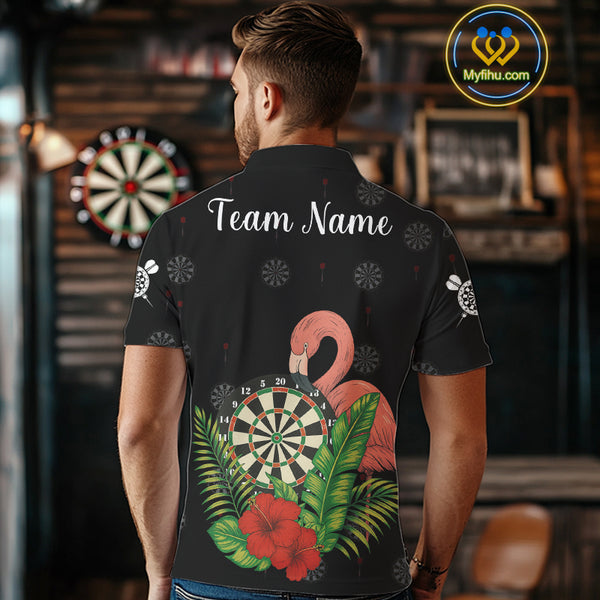 Personalized Tropical Flamingo Darts Shirt For Men Custom Funny Darts Jerseys Custom Darts Gifts TDM4345