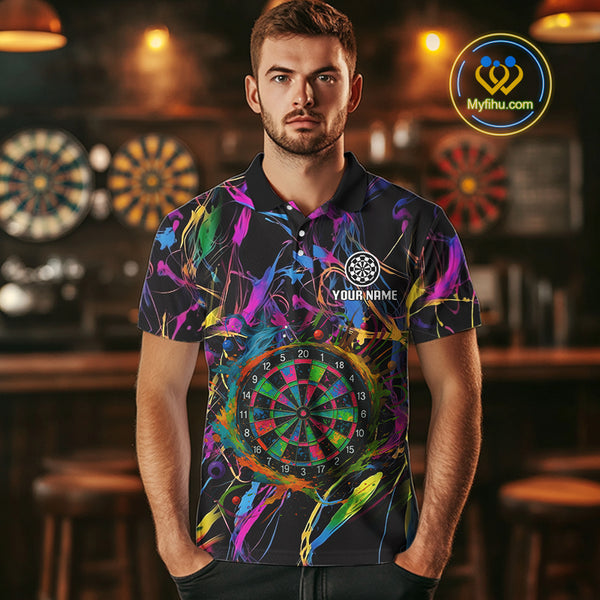 Funny Colorful Dartboard Graffiti Style Dart Shirts For Men Custom Darts Team Jerseys, Darts Gifts TDM4113