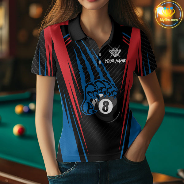 Personalized Scratch 8 Ball Pool Billiard Shirt For Women, Billiard Jerseys Team Polo & 1/4 Zip TDM4333