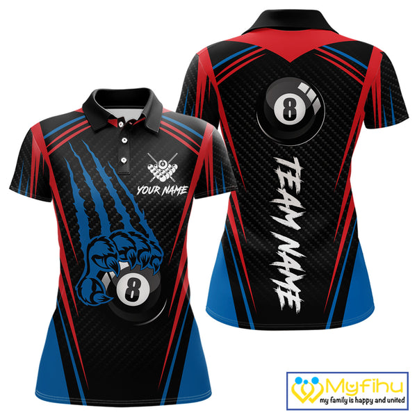 Personalized Scratch 8 Ball Pool Billiard Shirt For Women, Billiard Jerseys Team Polo & 1/4 Zip TDM4333