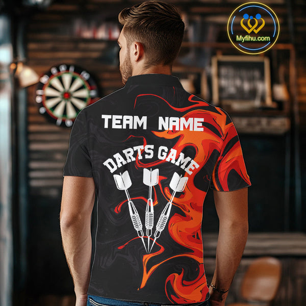 Custom Red Orange Dart Team Men Polo Shirts, Dart Jerseys NYN0082