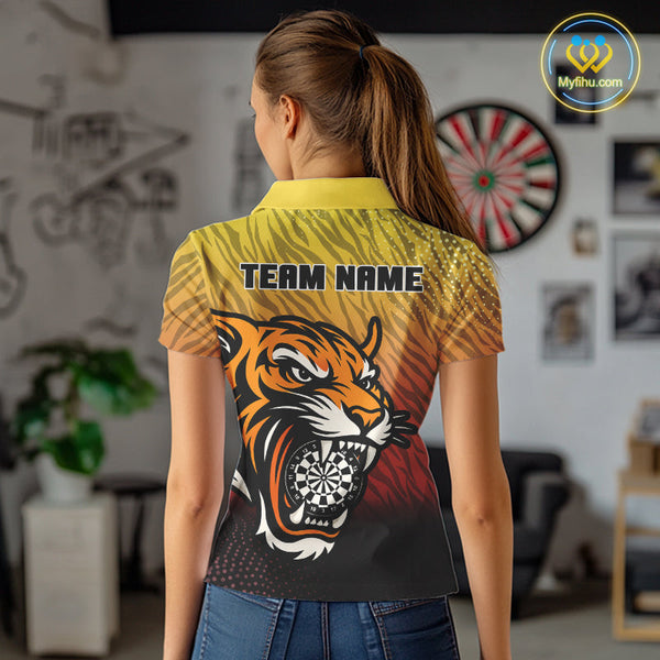 Custom Tiger Dart Team Polo Shirts For Women, Tiger Dart League Shirts NYN0106