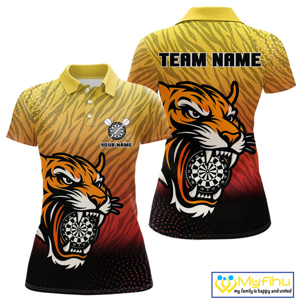 Custom Tiger Dart Team Polo Shirts For Women, Tiger Dart League Shirts NYN0106
