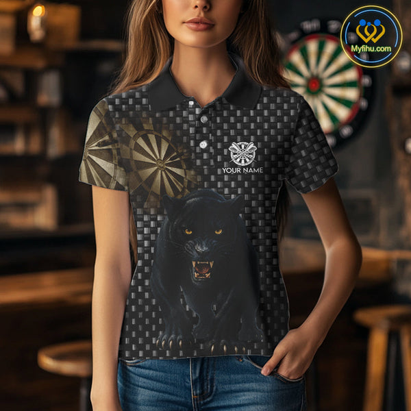 Custom Black Panther Dart Team Polo Shirt For Women, Dart Tournament Shirt NYN0531