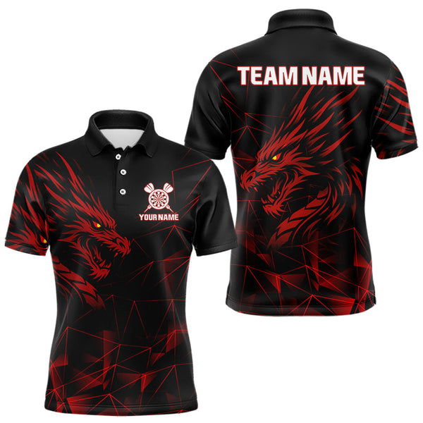 Custom Black And Dragon Dart Team Men Polo Shirts, Dragon Team Dart Jerseys NYN0308