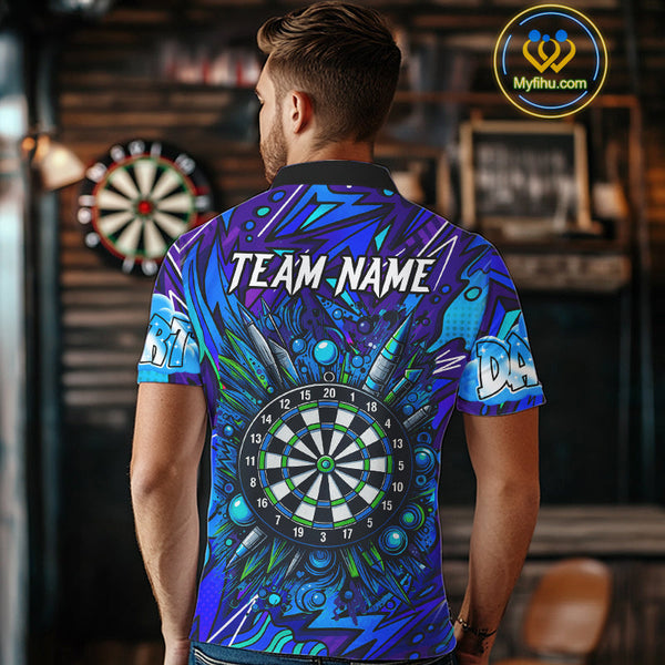 Custom Funny Graffity Dart Polo Shirt For Men, Dart Team Jerseys NYN0570