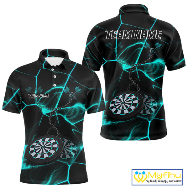 Custom Black And Blue Dart Jerseys, Dart Team Polo Shirt For Men NYN0626