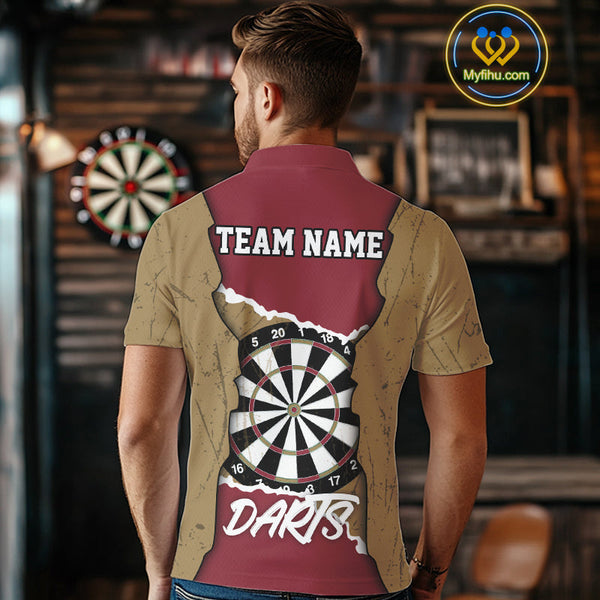 Custom Team Name Dartboard Darts Polo Shirts For Men NYN0058