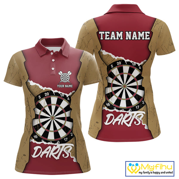 Custom Team Name Dartboard Darts Polo Shirts For Women NYN0058