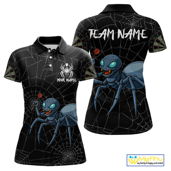Custom Funny Spider Play Dart Team Women Polo Shirts, Halloween Dart Jerseys NYN0245