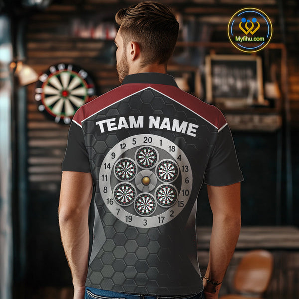 Custom Skul Cowboy Dart Polo Shirts For Men, Dart Tournament Shirt NYN0400
