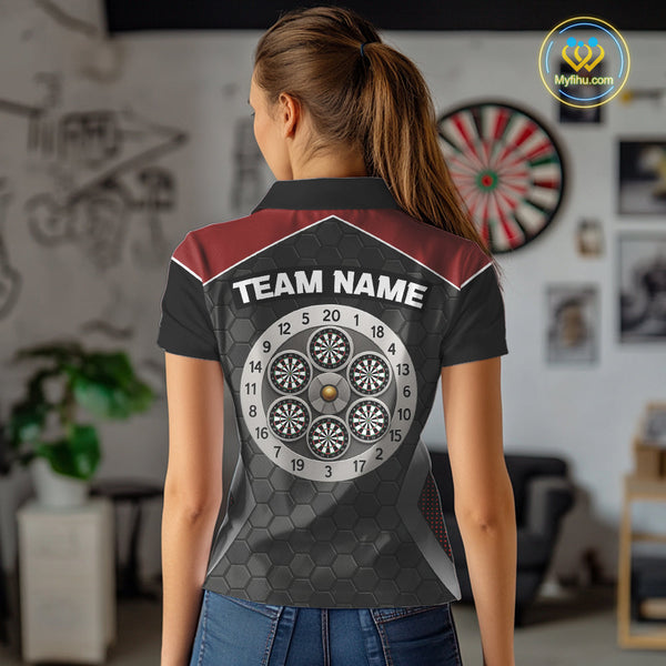 Custom Skul Cowboy Dart Polo Shirts For Women, Dart Tournament Shirt NYN0400