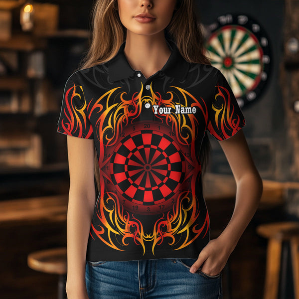 Custom Sugar Skull Dart Women Polo Shirts, Tribal Dart Shirt, Halloween Dart Outfit NYN0254