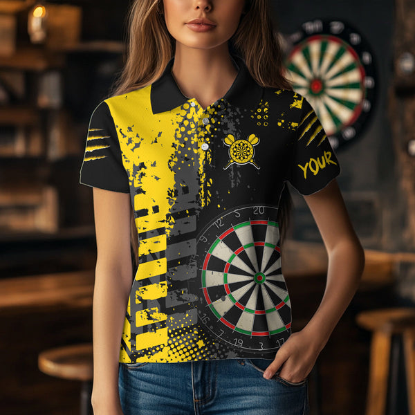Custom Black And Yellow Tiger Dart Jerseys, Dart Team Tournament Shirt NYN0258
