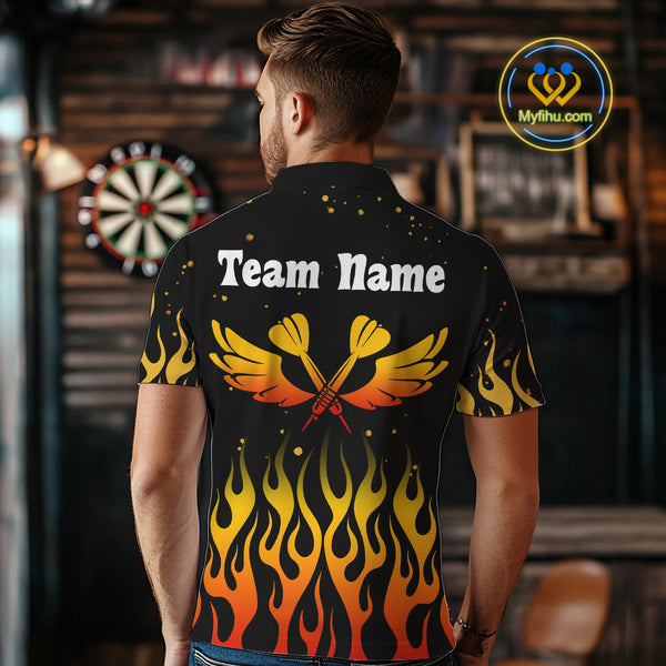 Custom Flame Phoenix Dart Jerseys, Dart Team Men Polo Shirts Dart League Shirt NYN0304