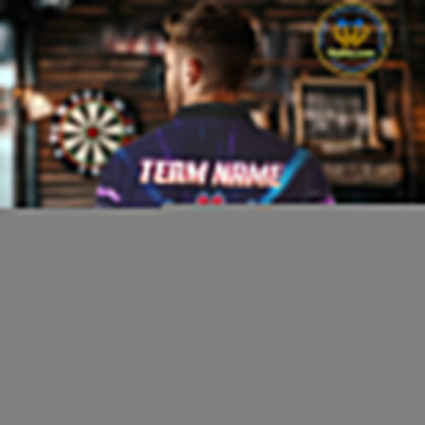 Custom Purple Thunder Lightning Dart Team Men Polo Shirt, Dart League Shirt NYN0568