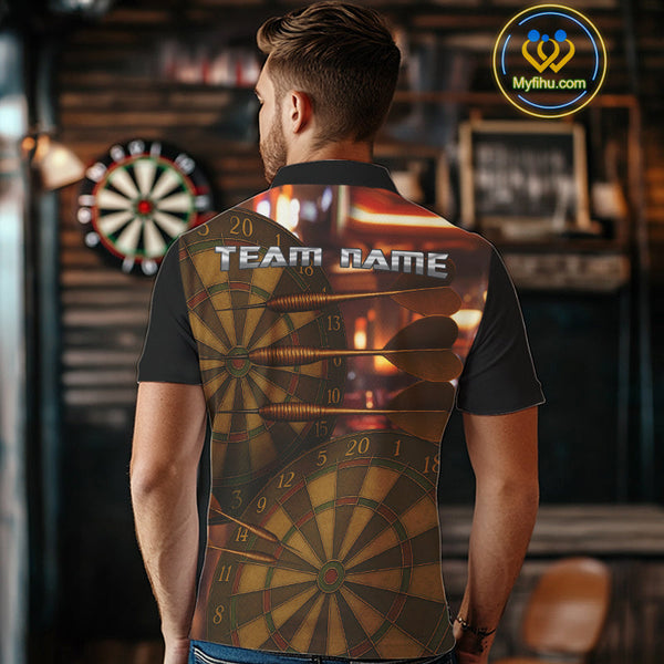 Custom Vintage Dart Polo Shirts For Men, Retro Dart League Shirt NYN0387