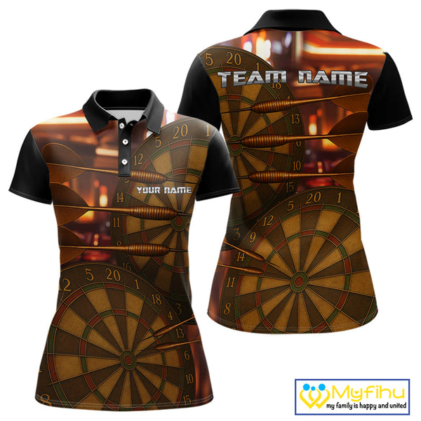 Custom Vintage Dart Polo Shirts For Women, Retro Dart League Shirt NYN0387