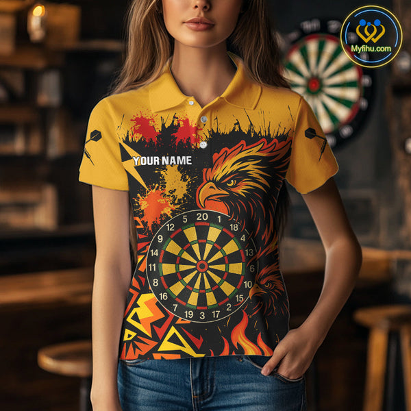 Custom Flame Eagle Dart Jerseys, Dart Polo Shirt For Women, Team Uniform NYN0399