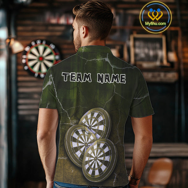 Custom Lightning Triple Dartboard Vintage Dart Men Polo Shirt, Team Uniform NYN0679