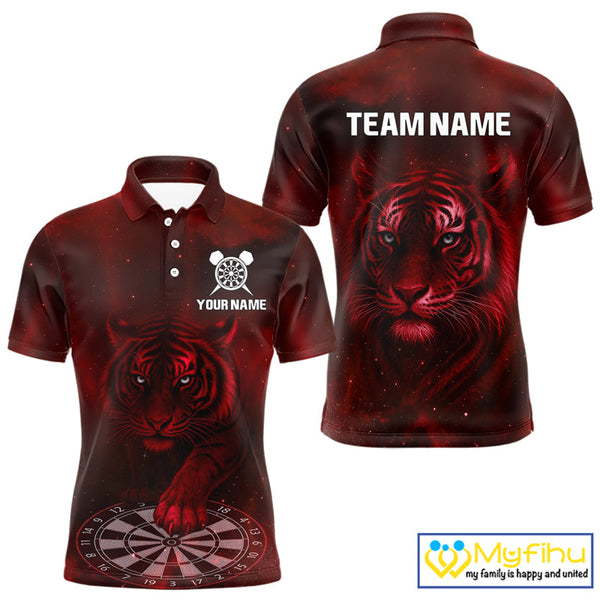 Custom Blue Tiger Dart Polo Shirts For Men, Dart Team Jerseys Dart League Shirt NYN0466