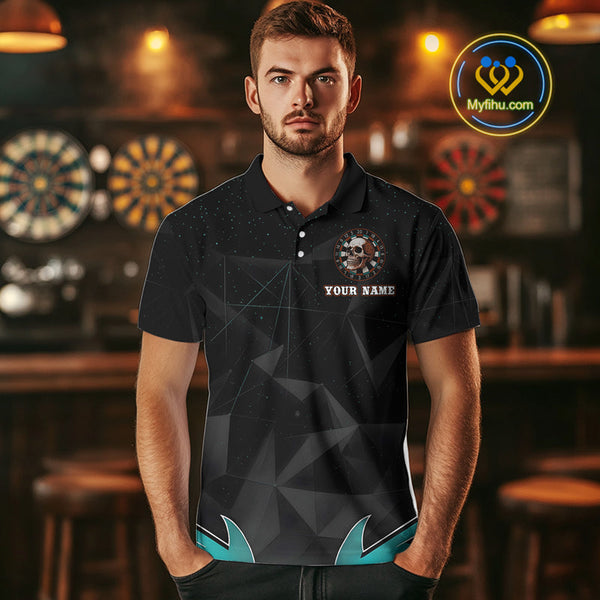 Custom Skull Dart Team Polo Shirt For Men, Halloween Dart Outfit NYN0474