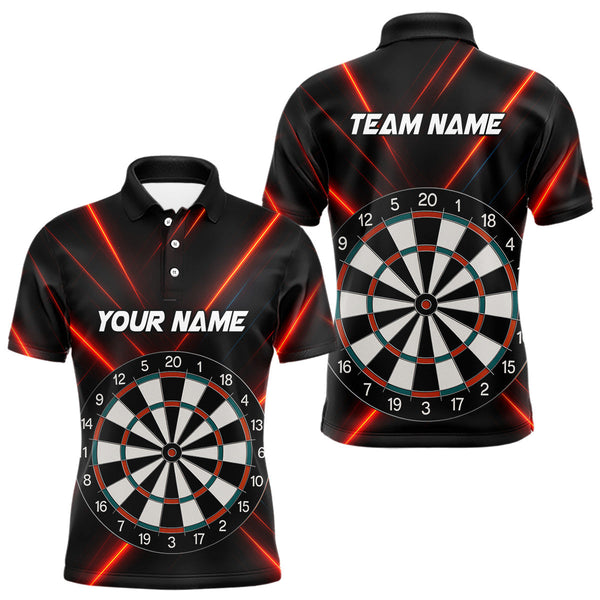 Custom Black And Red Dart Team Polo Shirts For Men, Dart Players Gifts NYN0268