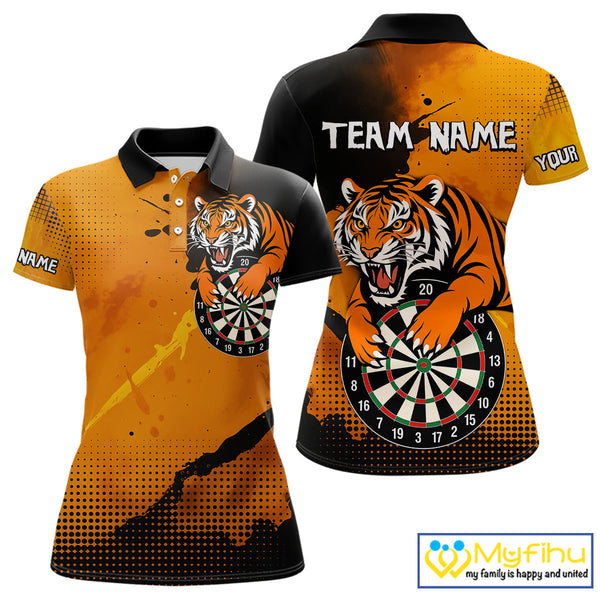 Custom Tiger Dart Team Polo Shirts For Women, Tiger Dart League Shirts NYN0336