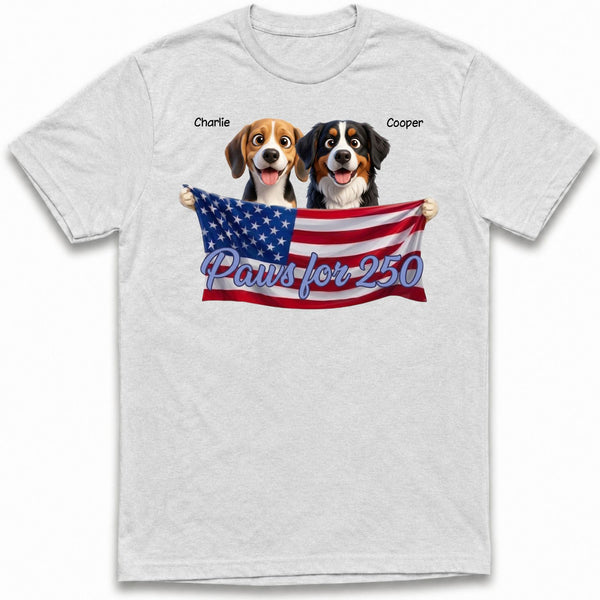 Paws for 250 4th of July American flag Custom Personalized Dogs Unisex T-shirt FSDM19